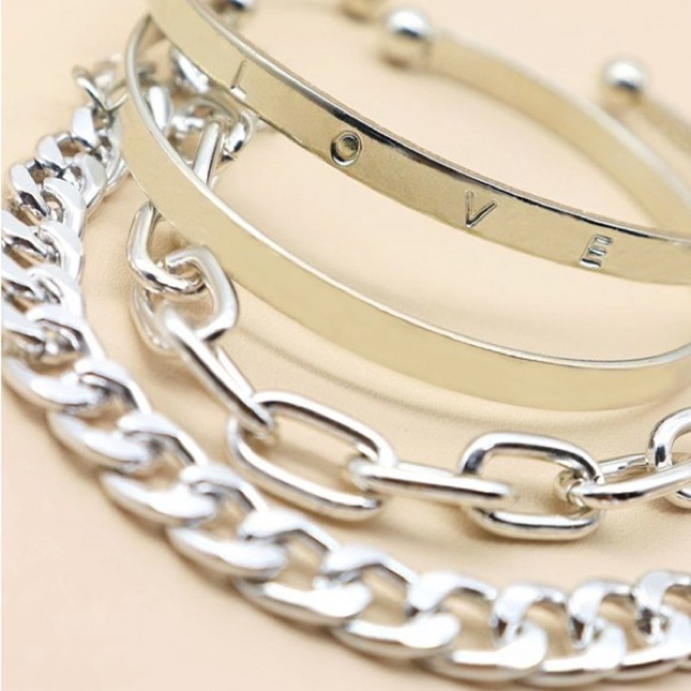 Silver Love Bracelet Stack (7108) - Picture 2 of 6